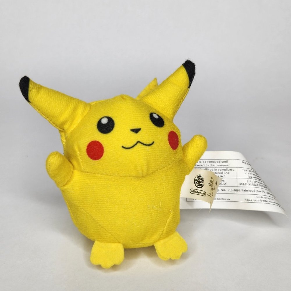 1999 Burger King Nintendo Pokemon PIKACHU Plush Toy HTF Vintage
